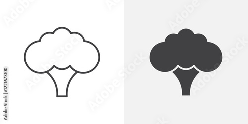 Broccoli icon Outline vector sign