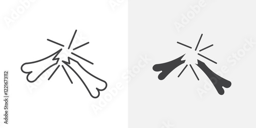 Broken bone icon Outline vector sign