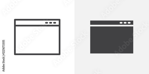 Browser window icon Outline vector sign