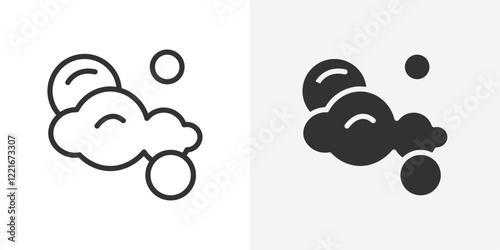 Bubbles and foam icon Outline vector sign