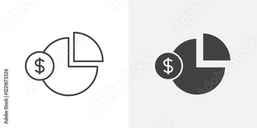 Budget planning icon Outline vector sign