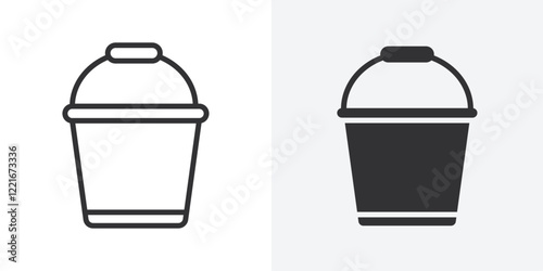 bucket icon Outline vector sign