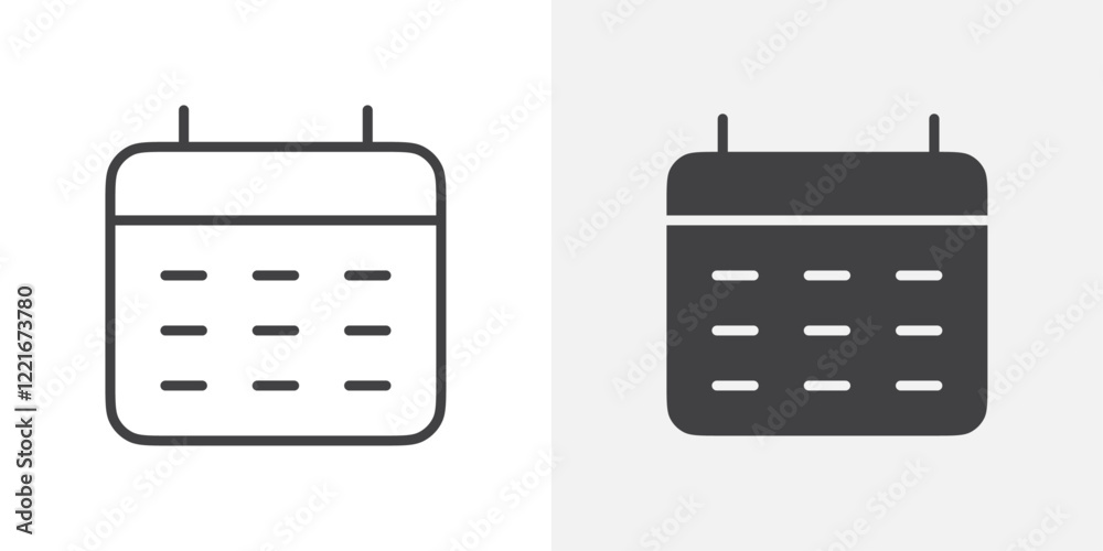 Calendar icon Outline vector sign Calendar icon Outline vector sign