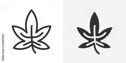 Cannabis leafs icon Outline vector sign
