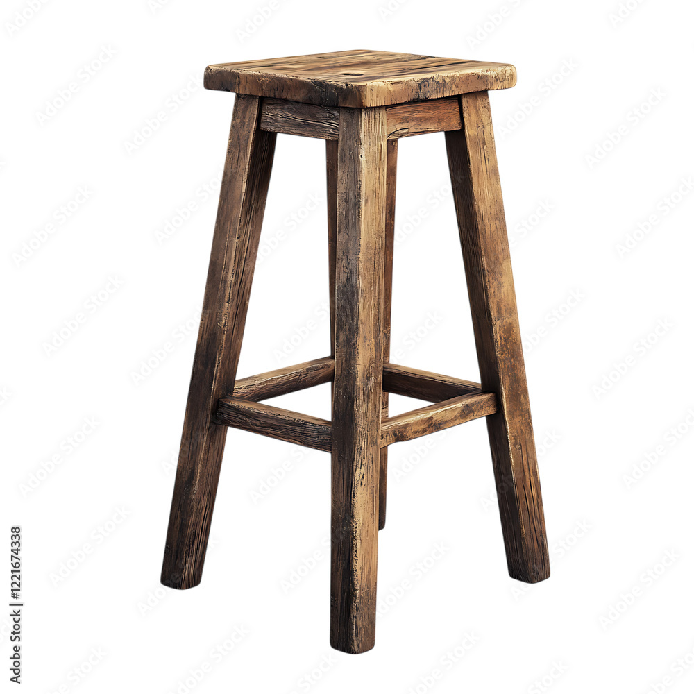 PNG Rustic Wooden Bar Stool A Classic Design Against Transparent Background PNG Rustic Wooden Bar Stool A Classic Design Against Transparent Background