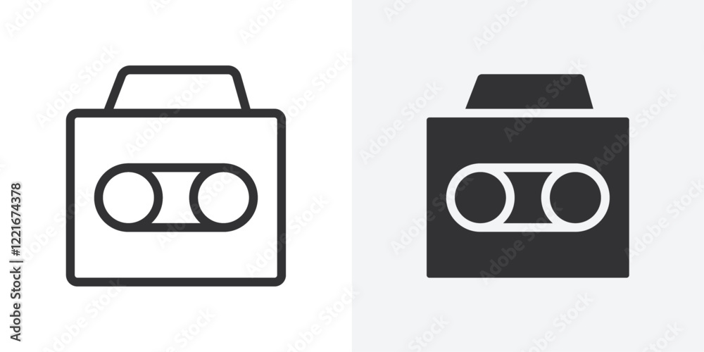 Cassette tape icon Outline vector sign Cassette tape icon Outline vector sign