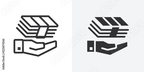 Cash bonus icon Outline vector sign