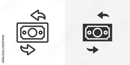 cash flow icon Outline vector sign