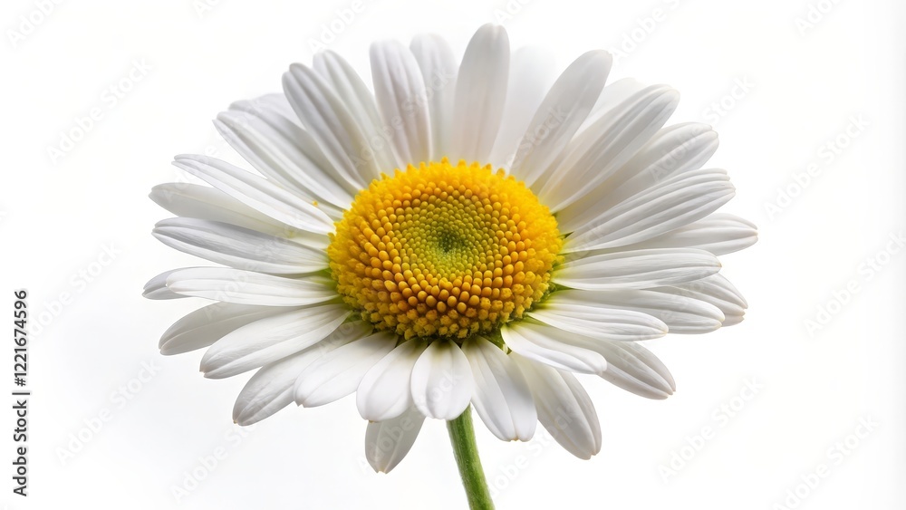 Fototapeta premium Single Daisy Flower on White Background