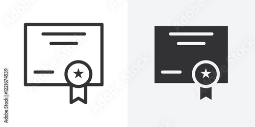 Certificate icon Outline vector sign