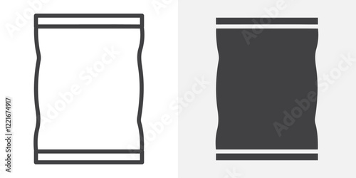 Chips bag icon Outline vector sign