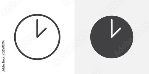 Clock icon Outline vector sign