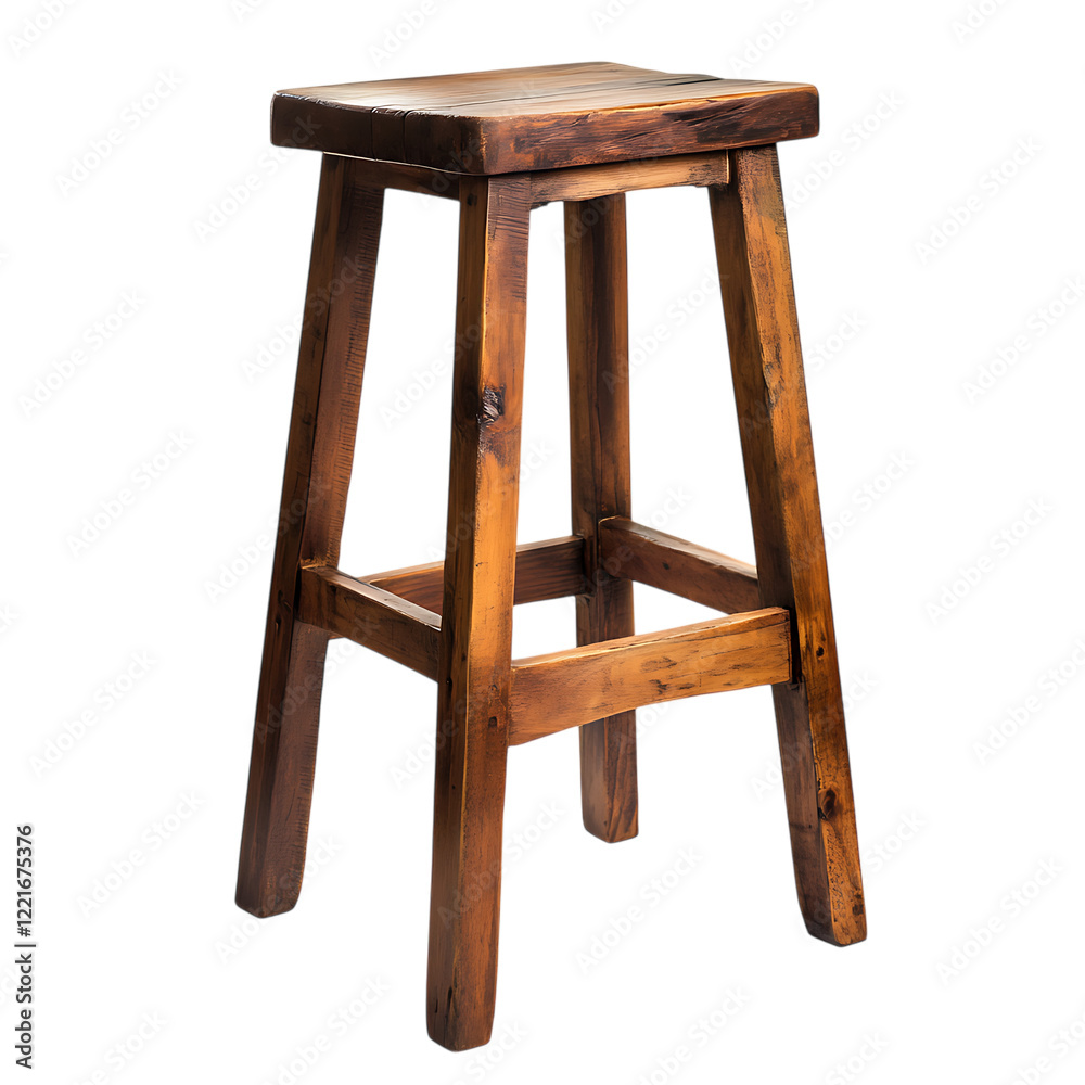 PNG Rustic Wooden Bar Stool A Classic Design Against Transparent Background PNG Rustic Wooden Bar Stool A Classic Design Against Transparent Background