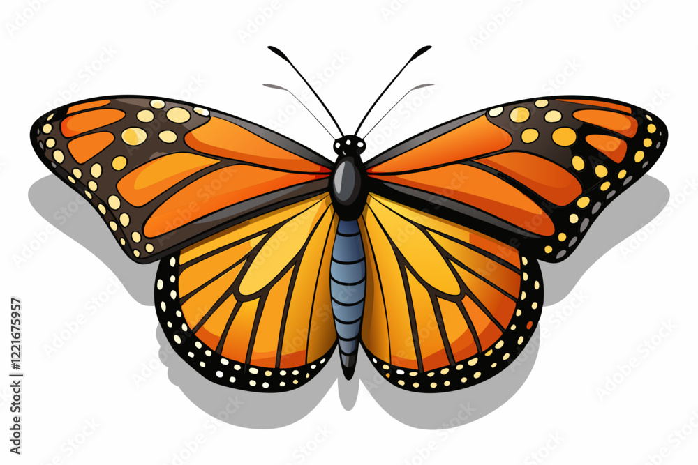 Fototapeta premium Beautiful butterfly isolated on white background vector art illustration