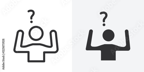 Confusing man icon Outline vector sign