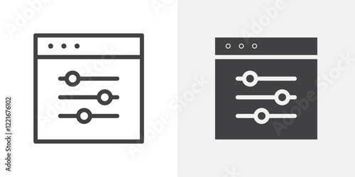 Control panel icon Outline vector sign