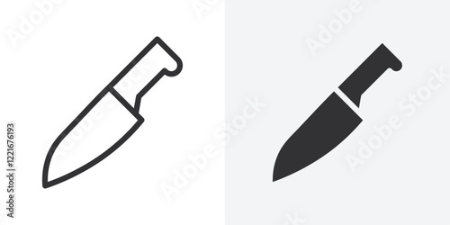 cooking chef knife icon Outline vector sign