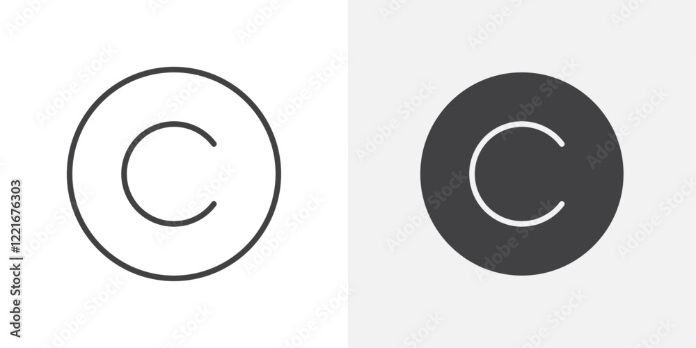 Copyright icon Outline vector sign Copyright icon Outline vector sign