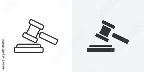 court decision icon Outline vector sign