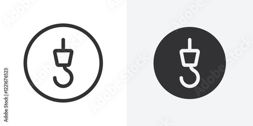 Crane hook icon Outline vector sign