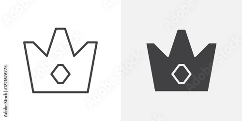 Crown icon Outline vector sign