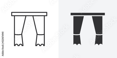 curtains icon Outline vector sign