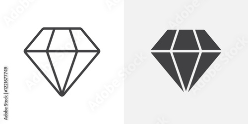 Diamond icon Outline vector sign