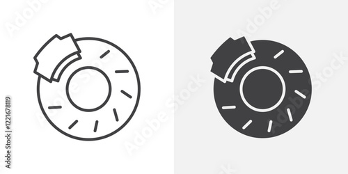 Disk brake icon Outline vector sign