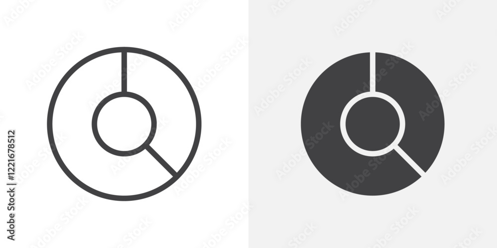 Donut chart icon Outline vector sign Donut chart icon Outline vector sign