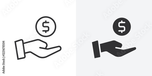 Donation icon Outline vector sign