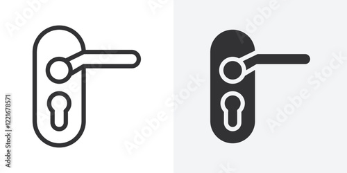Door knob icon Outline vector sign