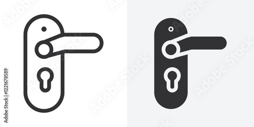 Door knob icon Outline vector sign