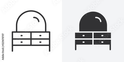 Dresser icon Outline vector sign