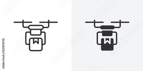 drone delivery icon Outline vector sign