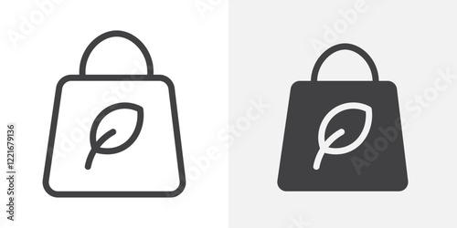 Eco bag icon Outline vector sign