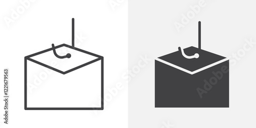 Email phishing icon Outline vector sign