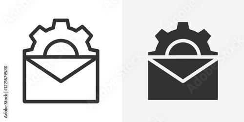 Email settings icon Outline vector sign