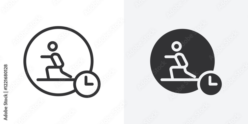 exercise time icon Outline vector sign exercise time icon Outline vector sign