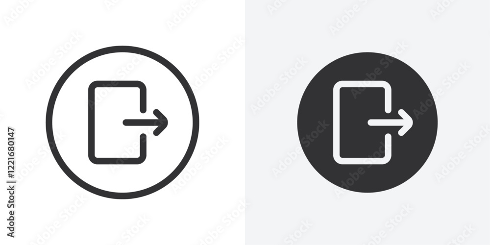 Fototapeta premium Exit icon Outline vector sign