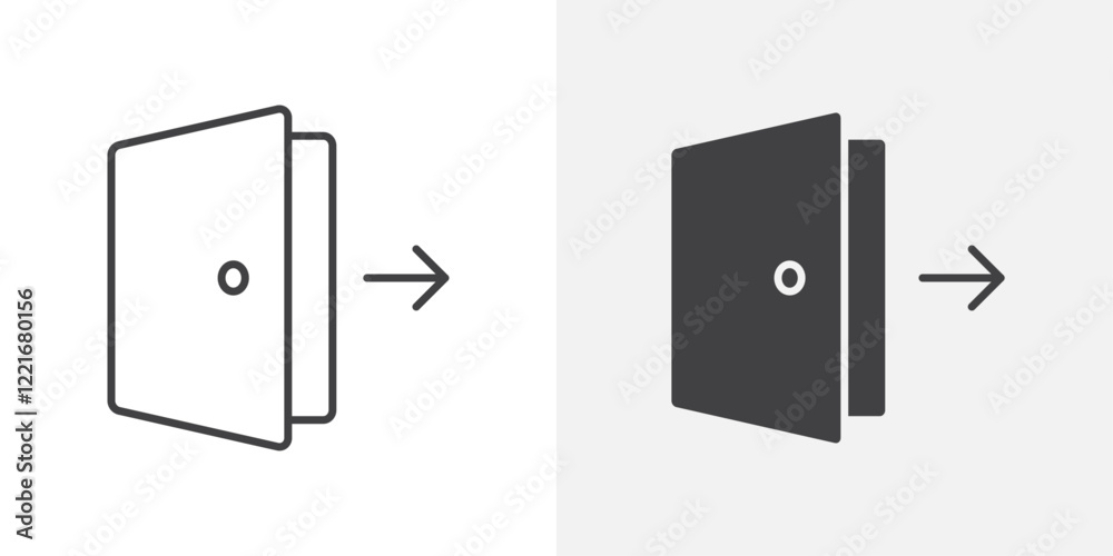Exit icon Outline vector sign