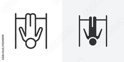 exercise hang bar icon Outline vector sign
