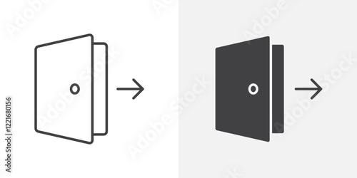 Exit icon Outline vector sign