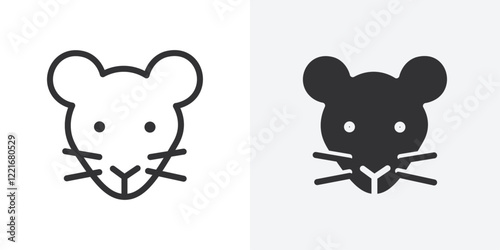 Face of mouse icon Outline vector sign