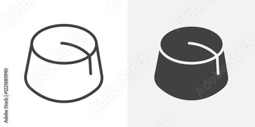 Fez hat icon Outline vector sign