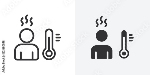 Fever, high temperature icon Outline vector sign