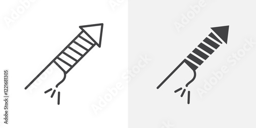 Firecrackers icon Outline vector sign