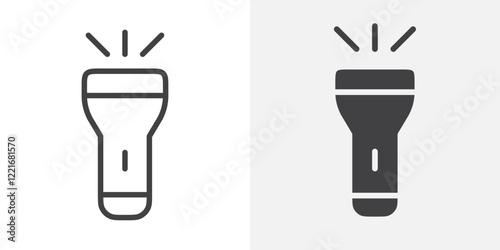 Flashlight icon Outline vector sign