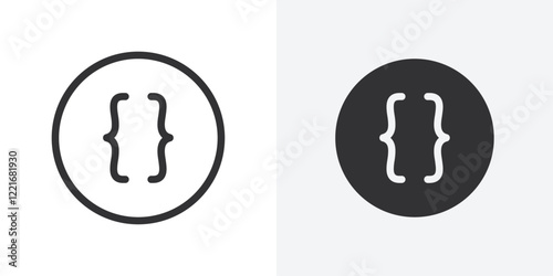 Font brackets icon Outline vector sign