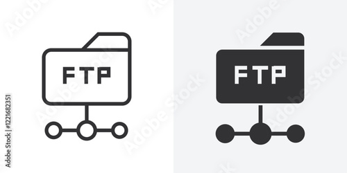 FTP navigate up icon Outline vector sign