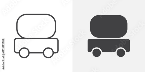 Fuel truck icon Outline vector sign